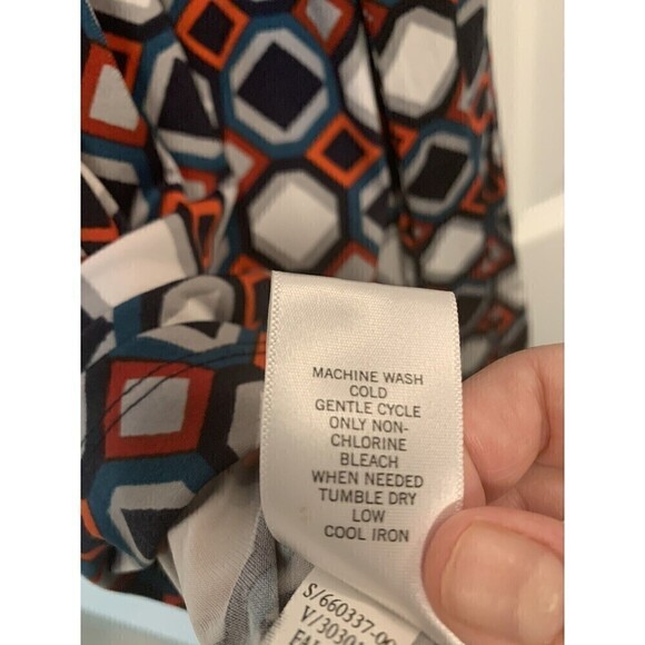 BANANA Republic Fit & Flare Dress Womens Size XSmall Geometric Print - Picture 6 of 9